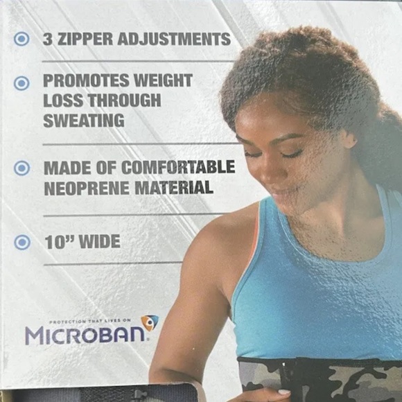 Adjustable Waist Trimmer 10” W 28” - 36” Camo Print Microban Neoprene 3 Zipper - Picture 11 of 12